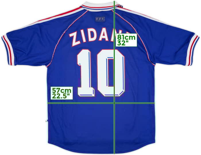 1998-00 France Home Shirt Zidane #10 - 8/10 - (L)