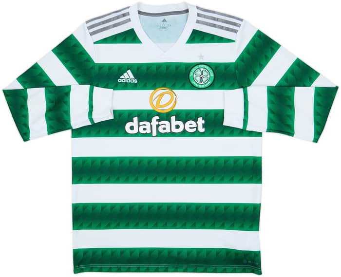 2022-23 Celtic Home L/S Shirt - 8/10 - (L)