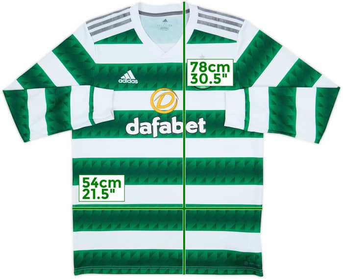 2022-23 Celtic Home L/S Shirt - 8/10 - (L)