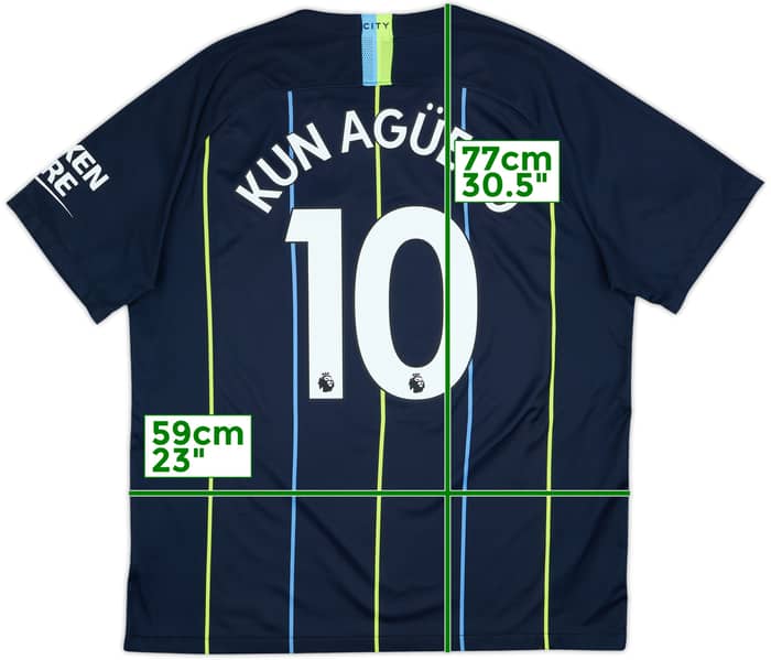 2018-19 Manchester City Away Shirt Kun Aguero #10 - 9/10 - (XL)