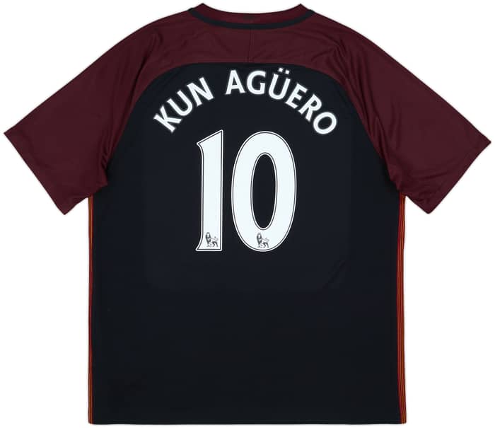 2016-17 Manchester City Away Shirt Kun Aguero #10 - 10/10 - (XL)