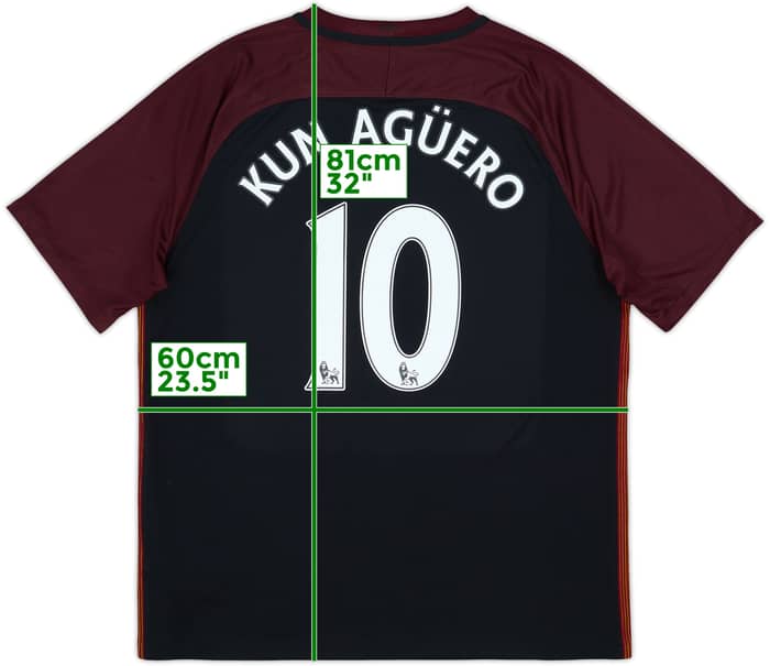 2016-17 Manchester City Away Shirt Kun Aguero #10 - 10/10 - (XL)