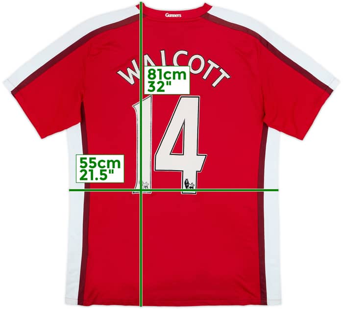 2008-10 Arsenal Home Shirt Walcott #14 - 7/10 - (L)