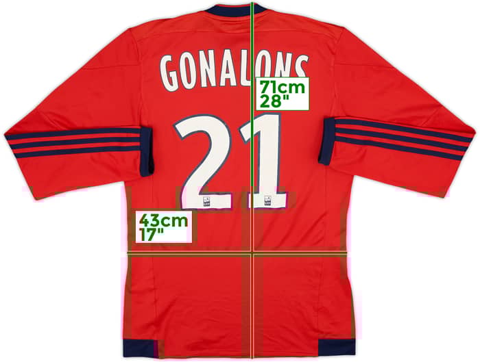 2015-16 Lyon Away L/S Shirt Gonalons #21 - 6/10 - (S)
