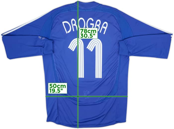 2006-08 Chelsea Home L/S Shirt Drogba #11 - 6/10 - (L)