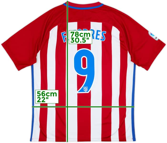 2016-17 Atletico Madrid Home Shirt Torres #9 - 8/10 - (XL)
