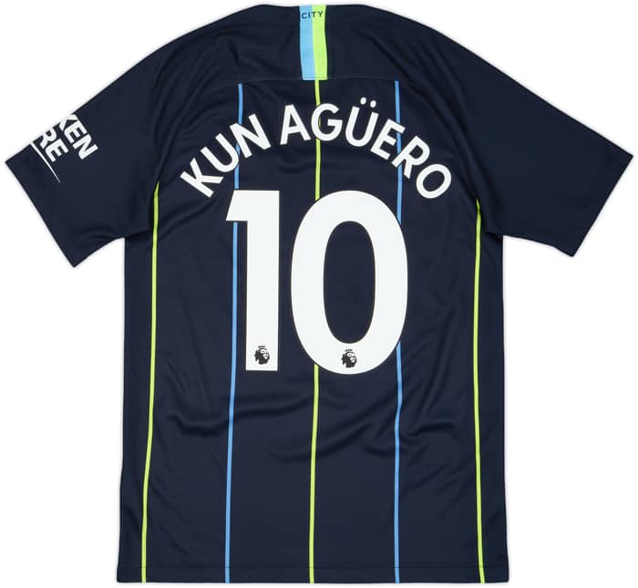 2018-19 Manchester City Away Shirt Kun Aguero #10 - 9/10 - (S)