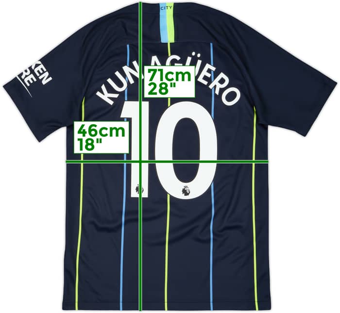 2018-19 Manchester City Away Shirt Kun Aguero #10 - 9/10 - (S)