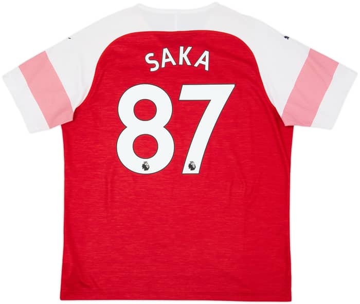 2018-19 Arsenal Home Shirt Saka #87 - 9/10 - (XL)