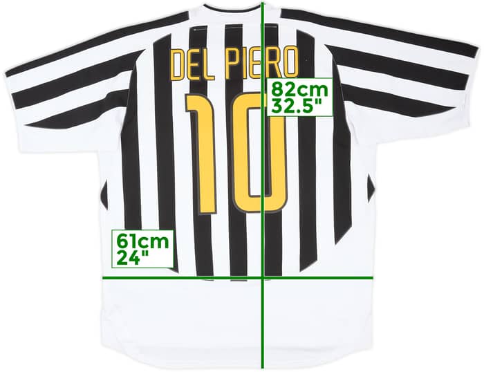 2003-04 Juventus Home Shirt Del Piero #10 - 6/10 - (XXL)