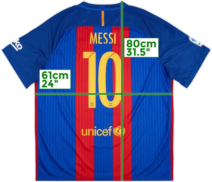 2016-17 Barcelona Home Shirt Messi #10 - 9/10 - (XXL)