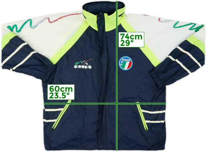 1990-92 Italy Diadora Hooded Rain Jacket - 8/10 - (S)