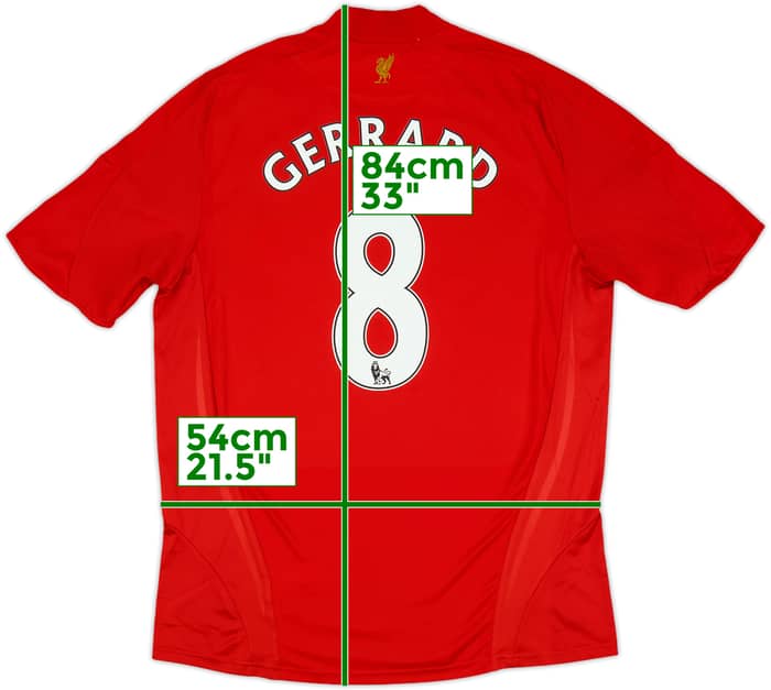 2008-10 Liverpool Home Shirt Gerrard #8 - 7/10 - (L)