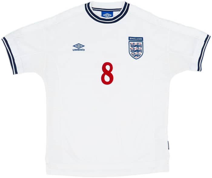 1999-01 England Home Shirt Scholes #8 - 7/10 - (L)