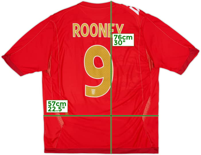 2006-08 England Away Shirt Rooney #9 - 6/10 - (XL)