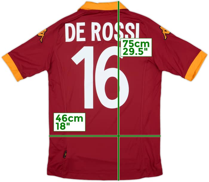 2012-13 Roma Home Shirt De Rossi #16 - 10/10 - (M)