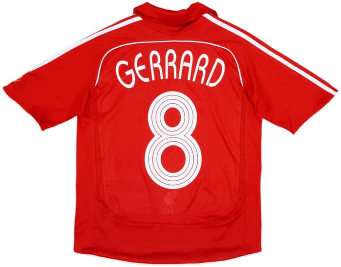 2006-08 Liverpool Home Shirt Gerrard #8 - 8/10 - (L.Boys)