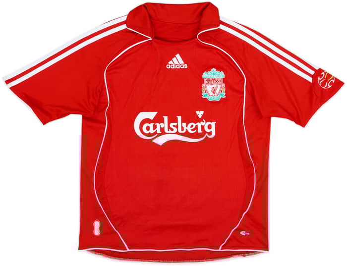 2006-08 Liverpool Home Shirt Gerrard #8 - 8/10 - (L.Boys)