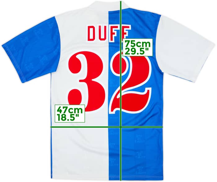 1996-98 Blackburn Rovers Home Shirt Duff #32 - 8/10 - (S)