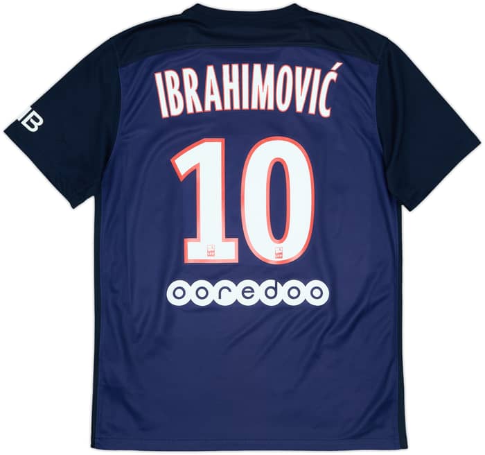 2015-16 Paris Saint-Germain Home Shirt Ibrahimovic #10 - 8/10 - (M)