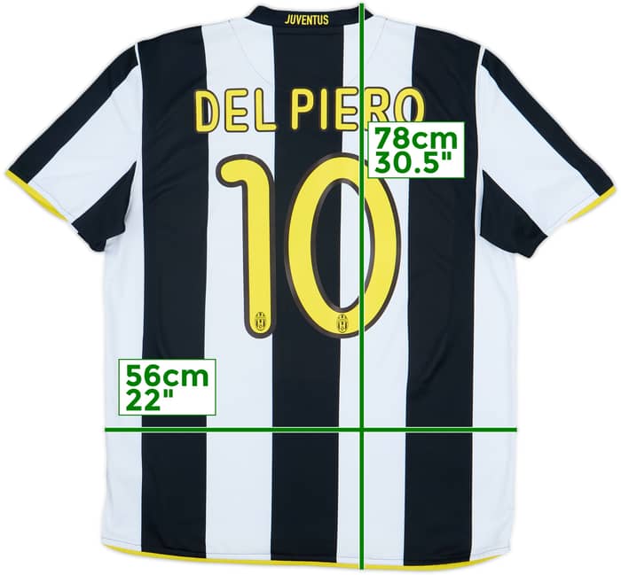 2008-09 Juventus Home Shirt Del Piero #10 - 7/10 - (L)