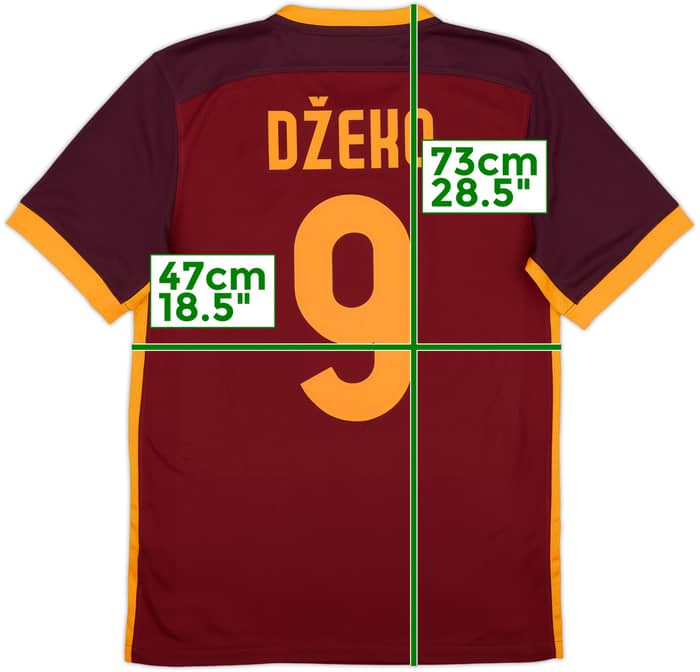 2015-16 Roma Home Shirt Dzeko #9 - 10/10 - (S)