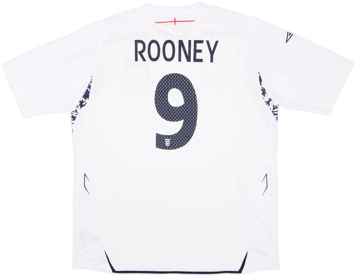 2007-09 Inglaterra Local Camiseta Rooney #9 (XL)