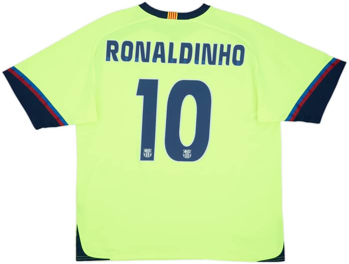2005-06 Barcelona Basic Away Shirt Ronaldinho #10 - 8/10 - (XL)