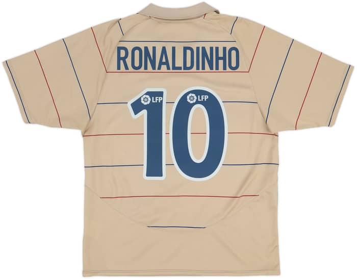 Camiseta básica de visitante del Barcelona 2003-05 Ronaldinho #10 - 8/10 - (M)