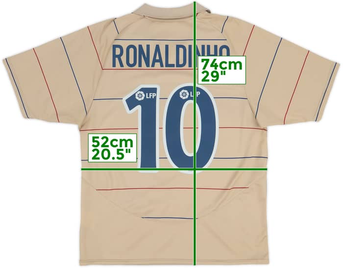 Camiseta básica de visitante del Barcelona 2003-05 Ronaldinho #10 - 8/10 - (M)