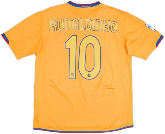 2006-08 Barcelona Away Shirt Ronaldinho #10 - 8/10 - (L)