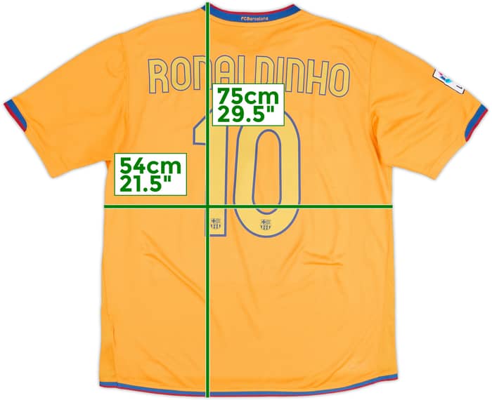 2006-08 Barcelona Away Shirt Ronaldinho #10 - 8/10 - (L)