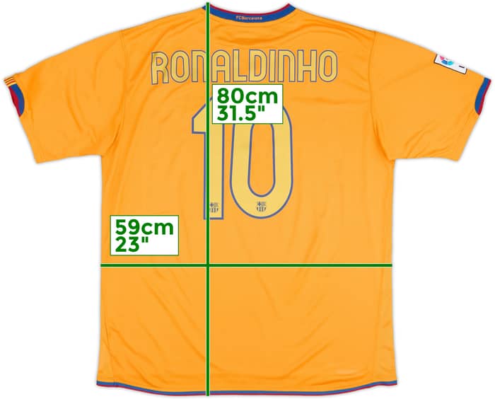 2006-08 Barcelona Camiseta Visitante Ronaldinho #10 - 8/10 - (XL)