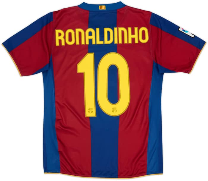 2007-08 Barcelona Home Shirt Ronaldinho #10 - 8/10 - (S)
