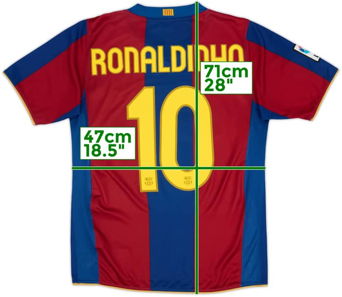 2007-08 Barcelona Home Shirt Ronaldinho #10 - 8/10 - (S)