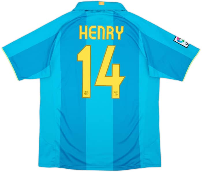 2007-09 Barcelona Away Shirt Henry #14 - 8/10 - (L)