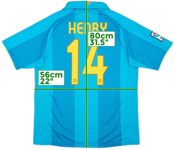 2007-09 Barcelona Away Shirt Henry #14 - 8/10 - (L)