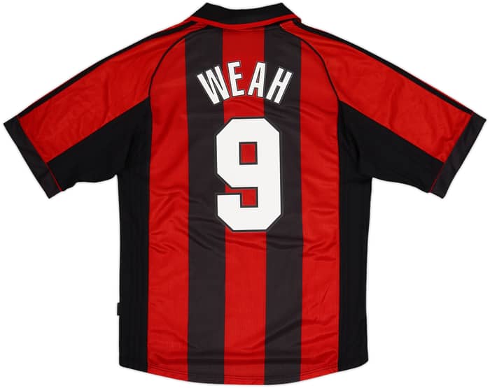 1998-00 AC Milan Home Shirt Weah #9 - 8/10 - (M)