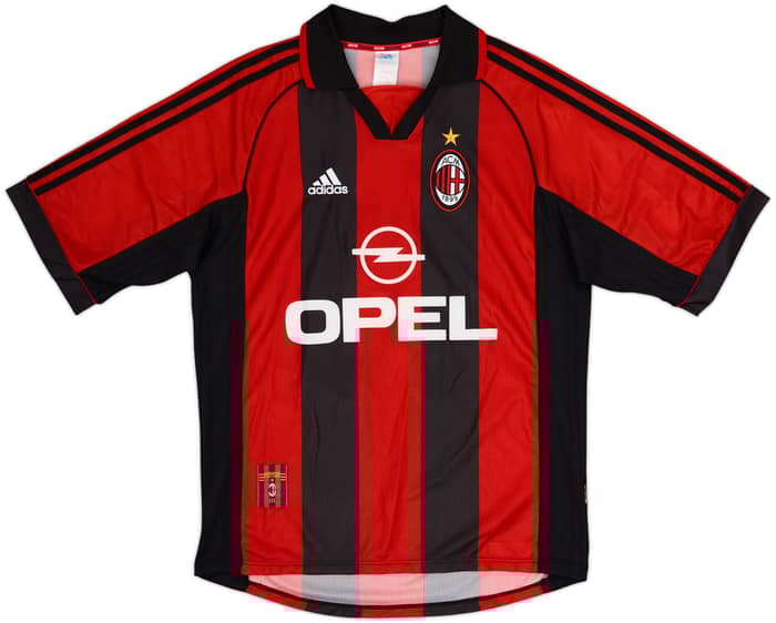 1998-00 AC Milan Home Shirt Weah #9 - 8/10 - (M)