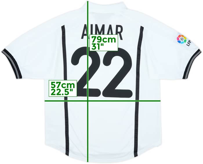 2000-01 Valencia Home Shirt Aimar #22 - 9/10 - (L)