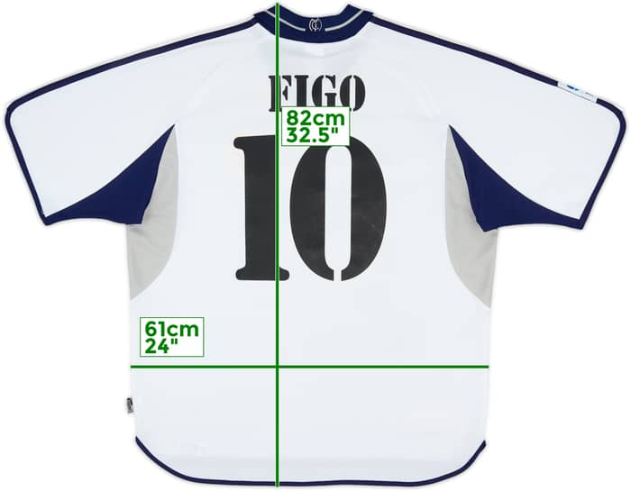 2000-01 Real Madrid Home Shirt Figo #10 - 9/10 - (XL)