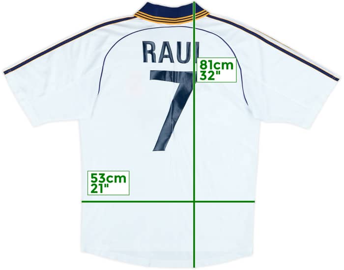1998-00 Real Madrid Home Shirt Raul #7 - 9/10 - (M)