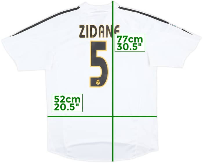 2004-05 Real Madrid Home Shirt Zidane #5 - 10/10 - (M)