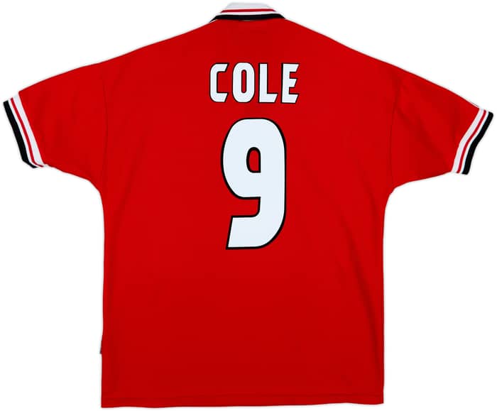 1998-00 Manchester United Home Shirt Cole #9 - 8/10 - (L)