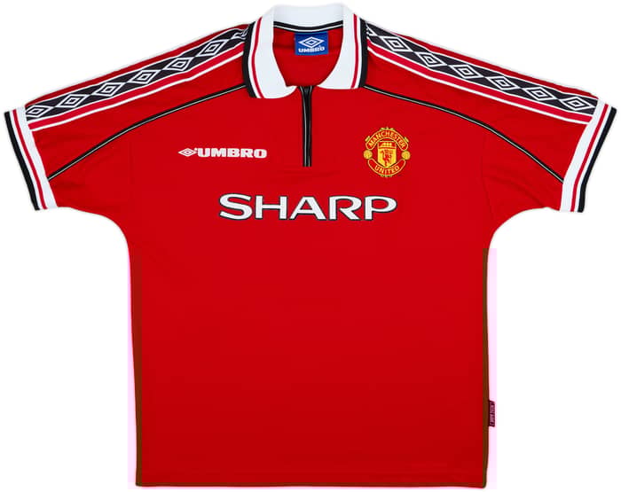 1998-00 Manchester United Home Shirt Cole #9 - 8/10 - (L)