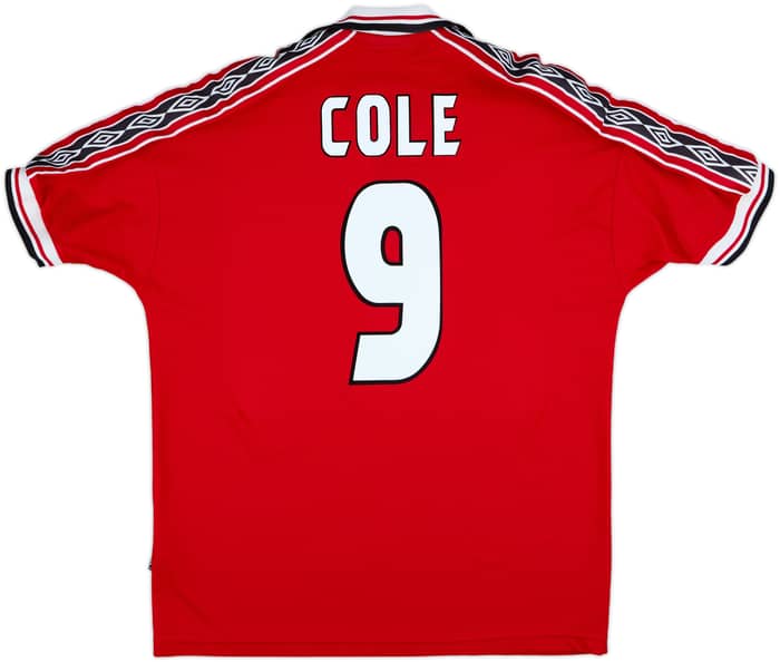 1998-00 Manchester United Home Shirt Cole #9 - 9/10 - (XL)
