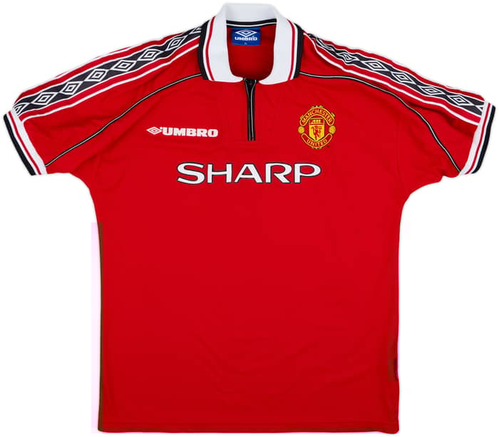 1998-00 Manchester United Home Shirt Cole #9 - 9/10 - (XL)