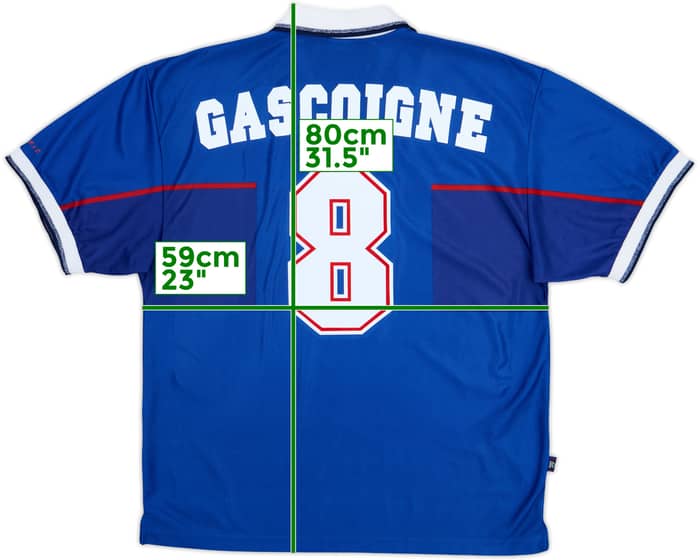 1997-99 Rangers Home Shirt Gascoigne #8 - 7/10 - (XL)