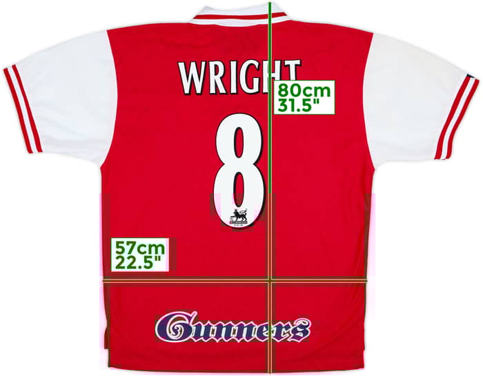 1996-98 Arsenal Home Shirt Wright #8 - 10/10 - (XL)