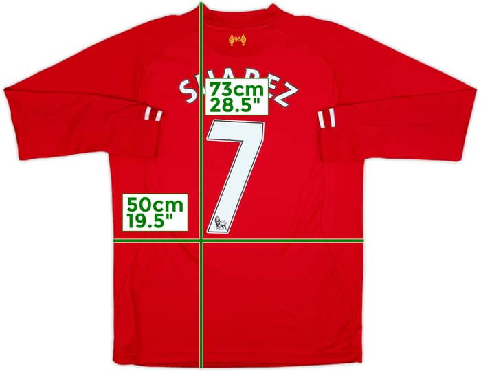 2013-14 Liverpool Home L/S Shirt Suarez #7 - 9/10 - (M)